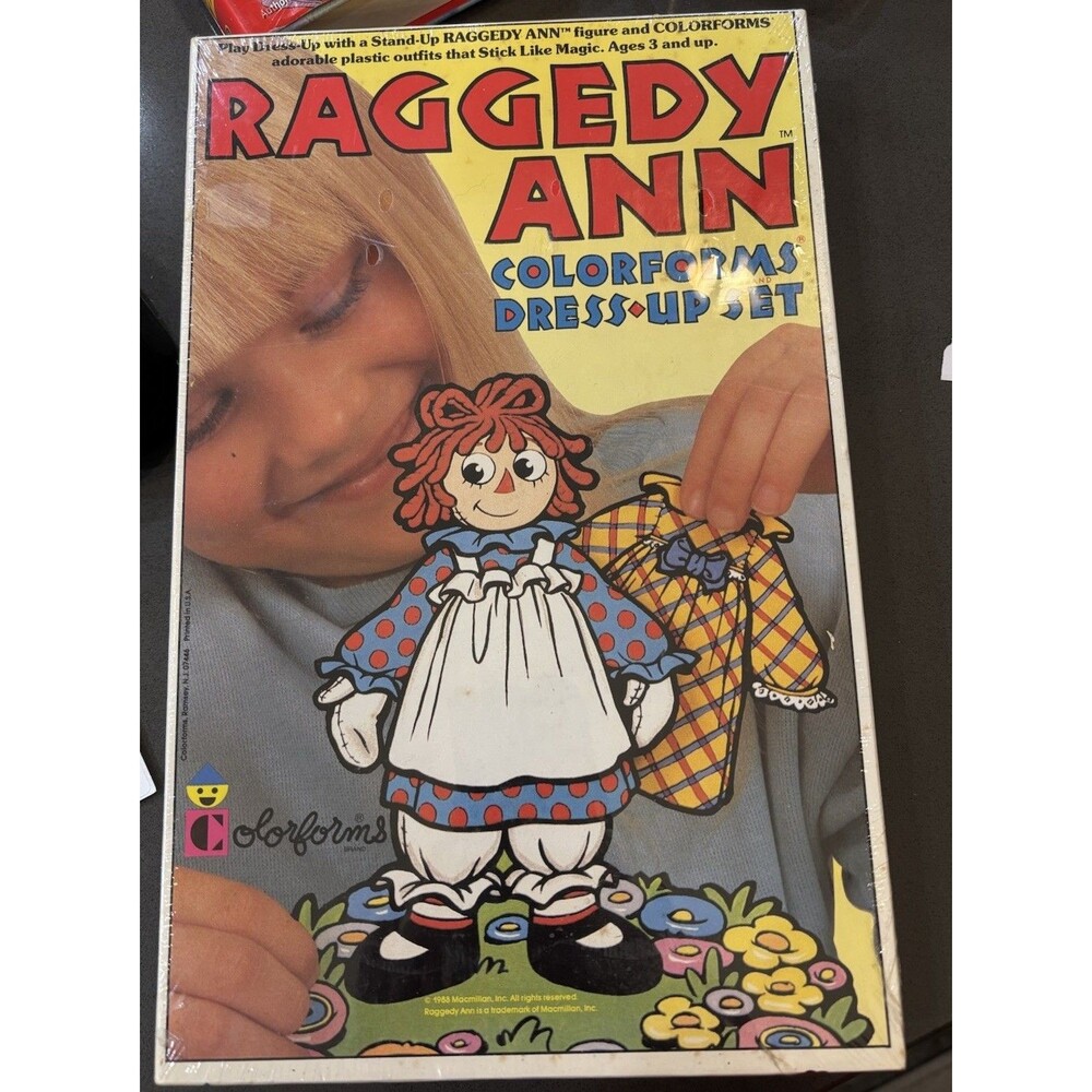 1988 Raggedy Ann Dress Up Kit Colorforms Doll Fashion Plastic Pieces NEW Sealed